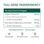 Oil of Oregano + Black Seed — 85% Carvacrol Softgels